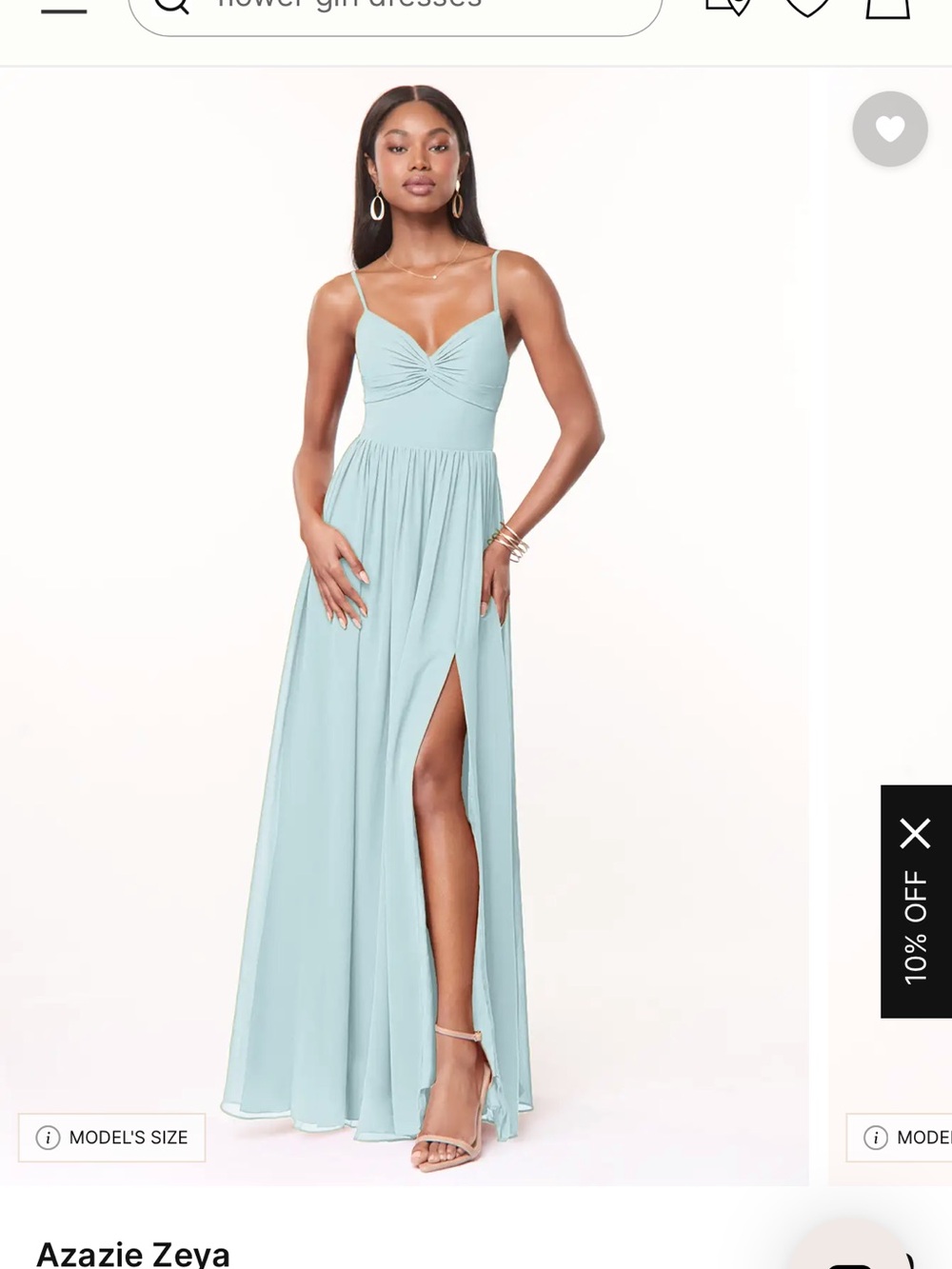 Azazie Zeya Spaghetti-Strap Maxi Dress in Mist